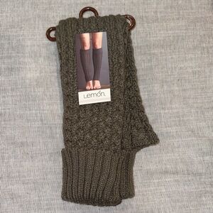 NWT Textured Knit Leg Warmers in Charcoal
